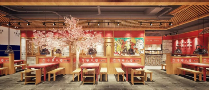 杭州【博妍案例】- 杭州麻辣烫店装修案例：牛华八婆麻辣烫