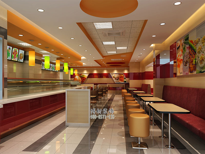 快餐店装修设计,快餐店装修,杭州快餐店装修